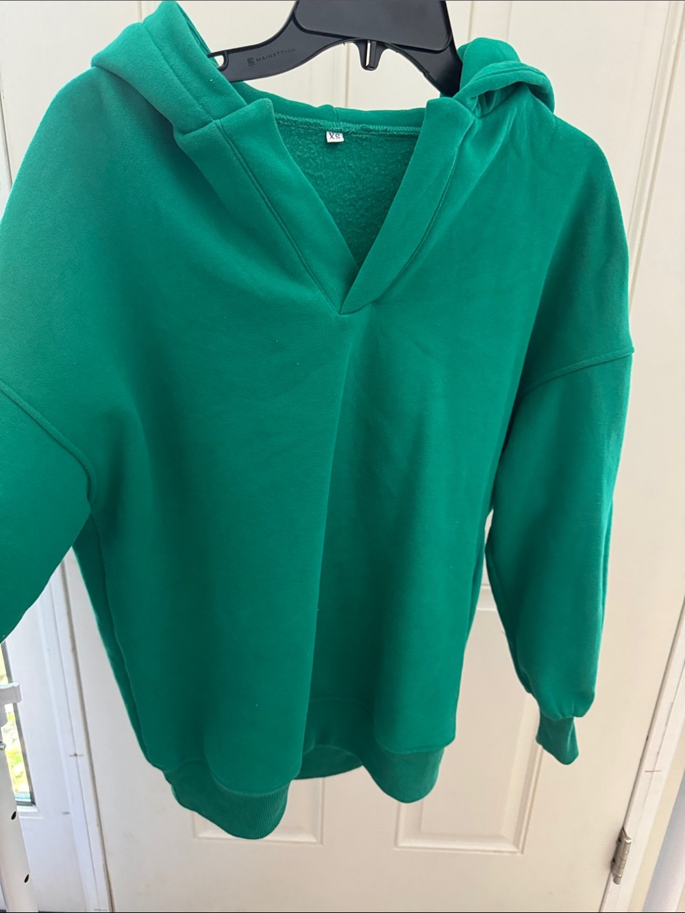 Women's Green Hooded Pullover Sweatshirt
